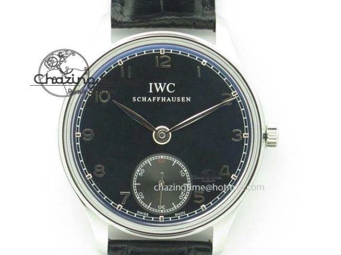 MIROTIME 0410 Elegant Portuguese IW371615 ZF 1:1 Best Edition SS Green Dial on Black Leather Strap A96355 V 7081